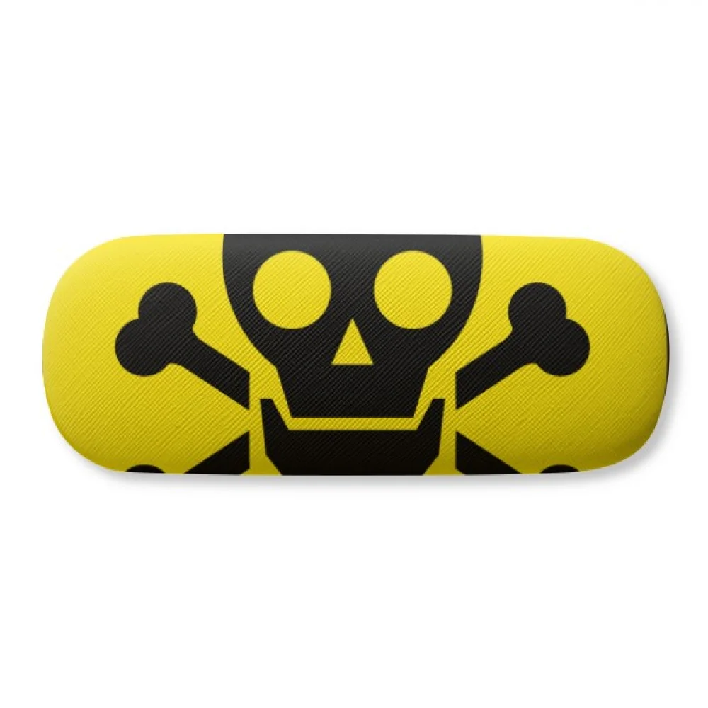 

Danger Checal Toxic skull Symbol Glasses Case Eyeglasses Hard Shell Storage Spectacle Box
