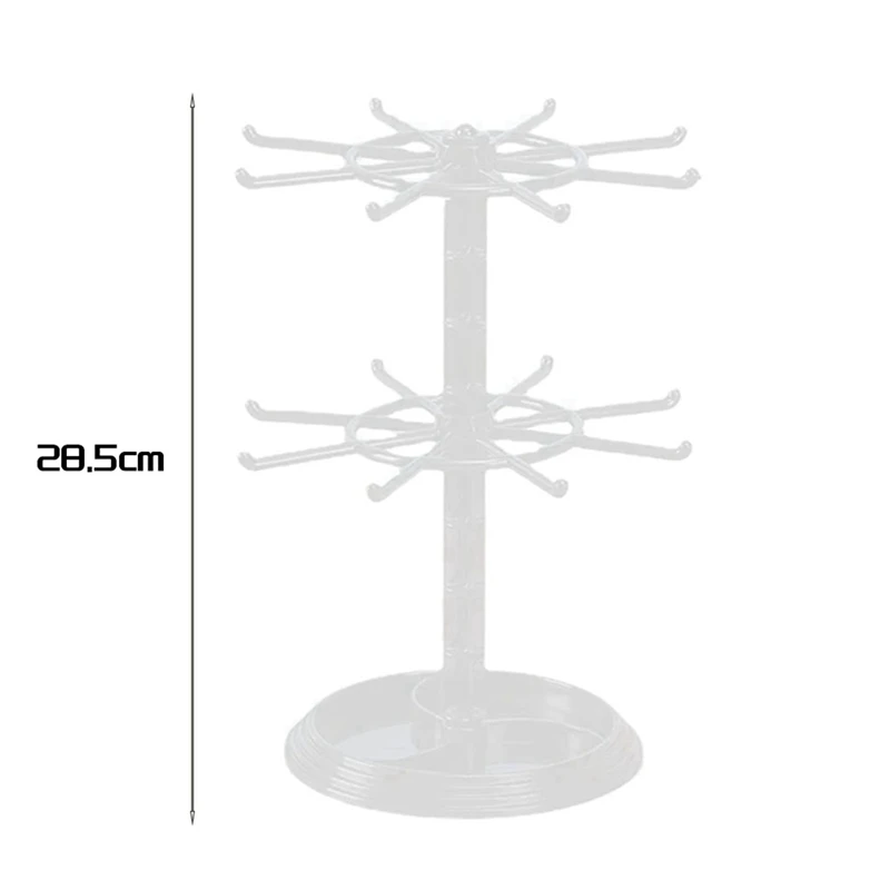 ABWR-2X rak gantungan kunci putar akrilik meja dapat diatur 2 roda Spinner pemegang tampilan pernak-pernik perhiasan Organizer Stand-A