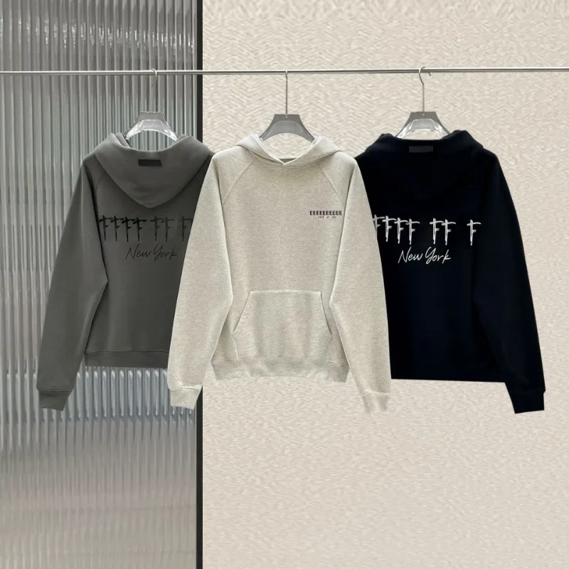 

Classic Brand Double Line Co Branded Men's Hoodies Luxury Design Front and Rear Letter Hoodie High Street Couple Loose Hoodie