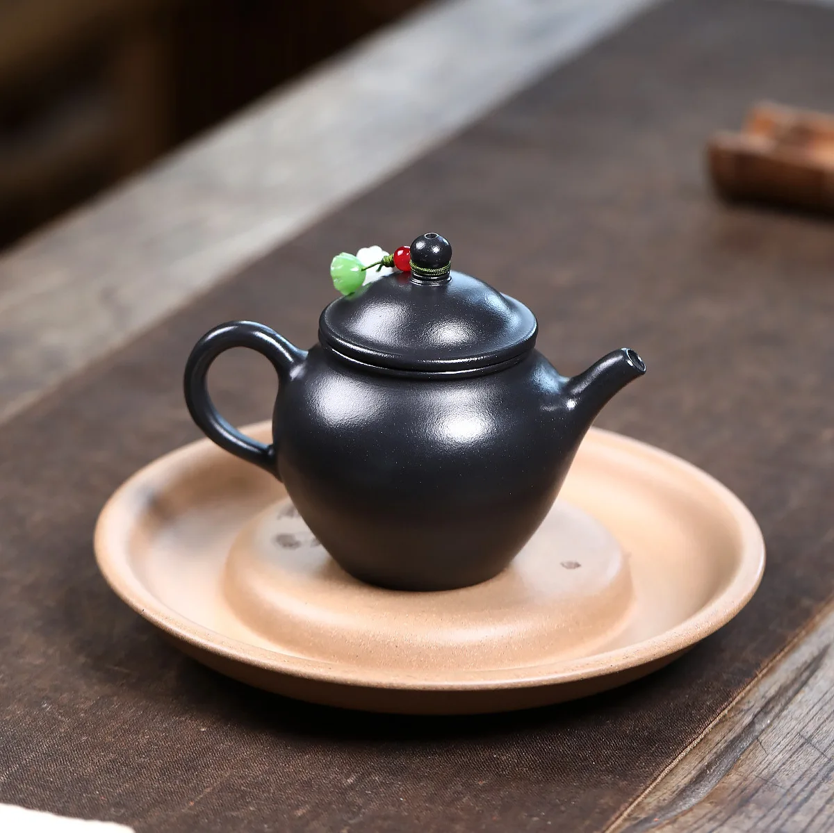 Handmade Yixing Purple Clay Pot Famous Ore High Quality Stone Yellow Mud Inner Push Ball Hole Scholar Small Height Pan Teapot