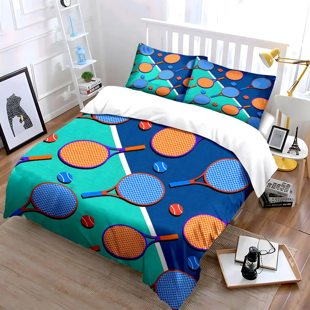 Tennis Set for Active Play Days  kid's and adults' bedroom decor, Exquisite three-piece bedding set gift