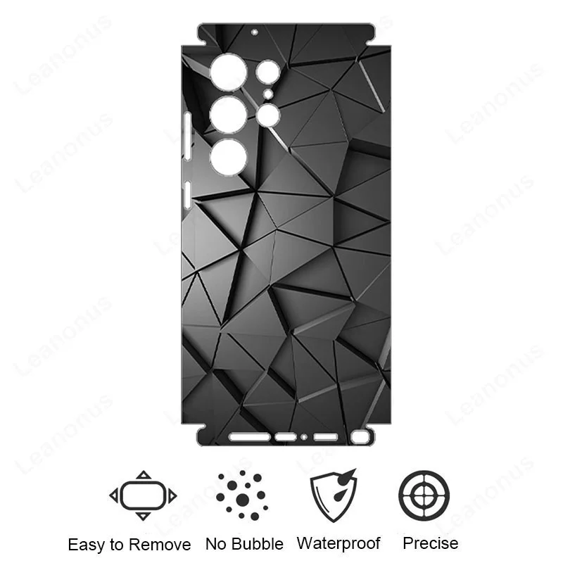 Black Crack Skin for Samsung Galaxy S23 S22 S24 Ultra A55 A54 5G Decal Back Protector Film Cover 3M Wrap Honeycomb Sticker