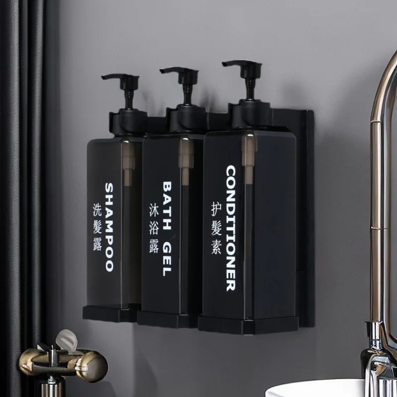 Hotel Shampoo and Shower Gel Separate Bottles Manual Press 500ml Shampoo Conditioner Dispenser Wall Mounts Hand Sanitizer Boxes