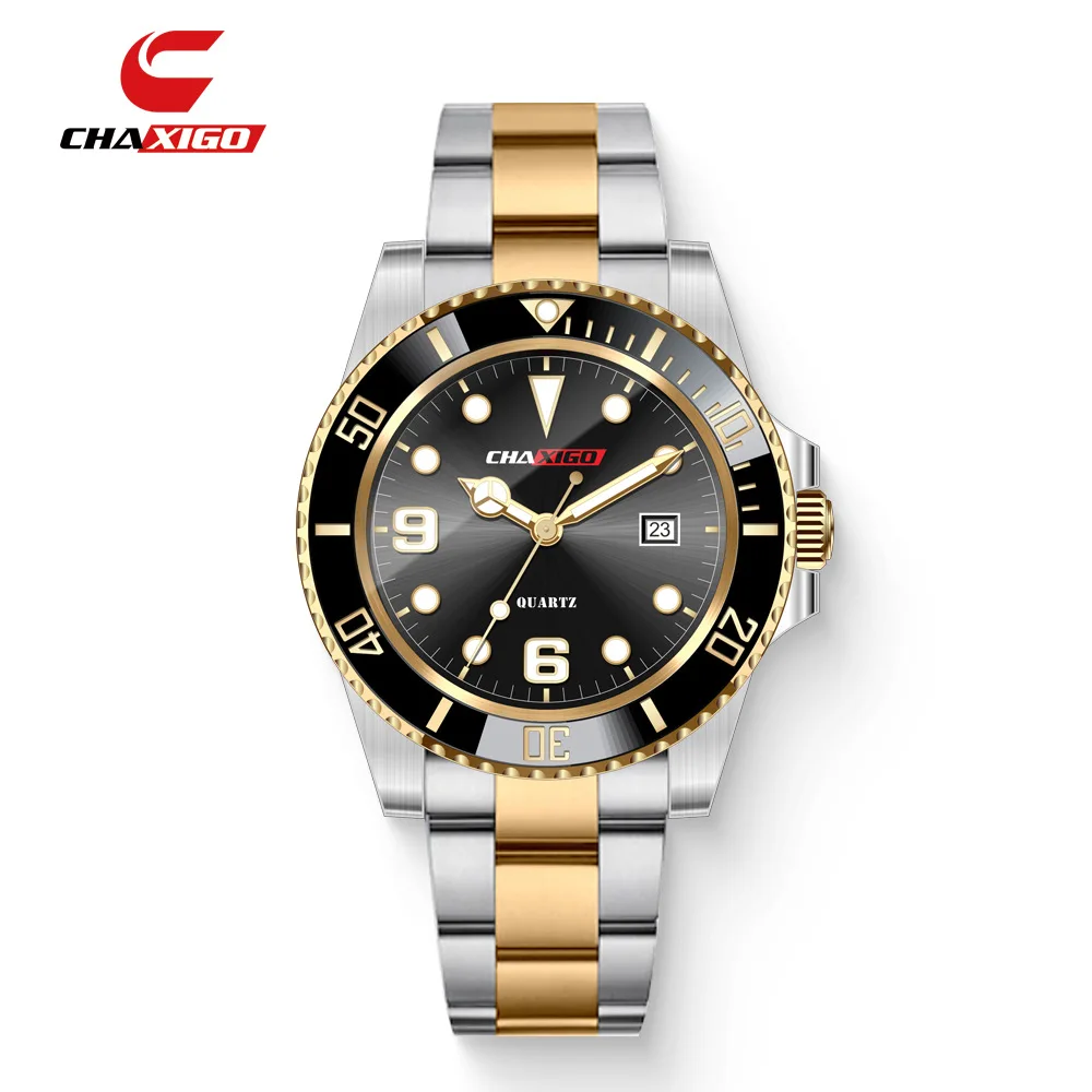 CHAXIGO marque montre Lao lumineux Lux bracelet en acier montre hommes Quartz Wa tch