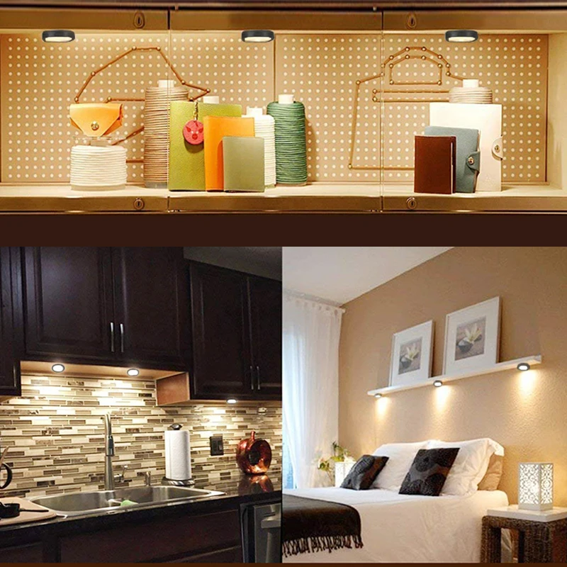 Smart Hand Sweep Sensor Under Kitchen Cabinet Lamp Remote Control Diammable LED Cabinet Light for Wardrobe Showcase Wine Cabinet