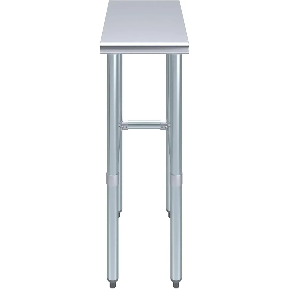 جزيرة مطبخ من الفولاذ المقاوم للصدأ لإعداد الطعام وأعمال المرافق، مقعد غسيل ومرآب معتمد من NSF مقاس 12 × 24 بوصة