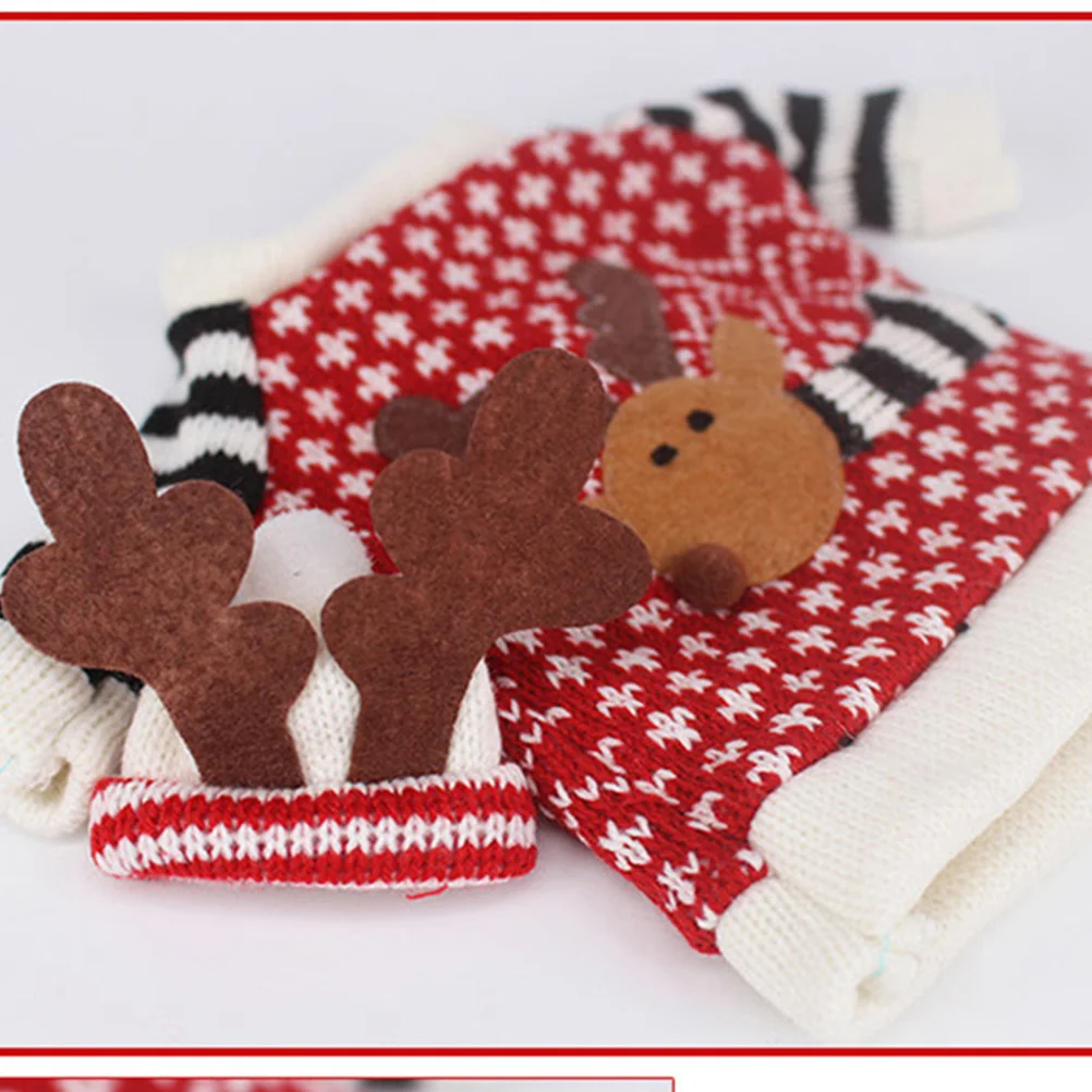 

2Pcs Christmas Wine Bottle Cover Holiday Decoration Reusable Fabric Cover for Wine Bottles Festive Home Decor Accessory Gift