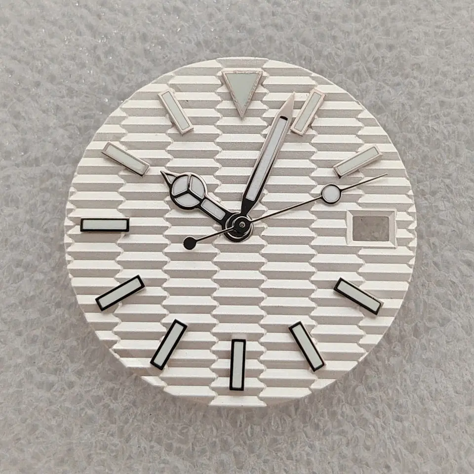 

NH35A 28.5mm Watch Dial+Hands for NH35 Movement Modified Part with Blue Green Luminous Dials Silver Hands Set