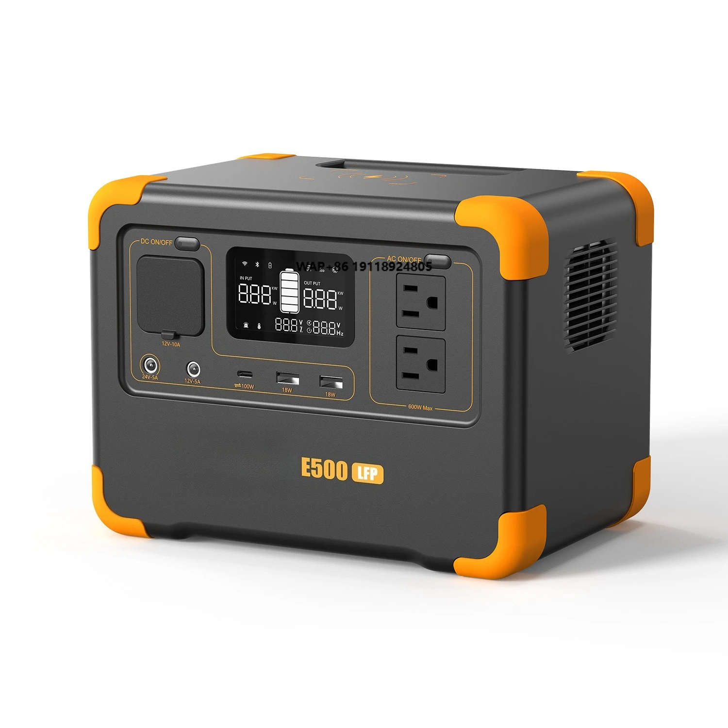 600W 576Wh LiFePO4 Solar Generator Portable Power Station for Camping RV Van Life Backup Emergency