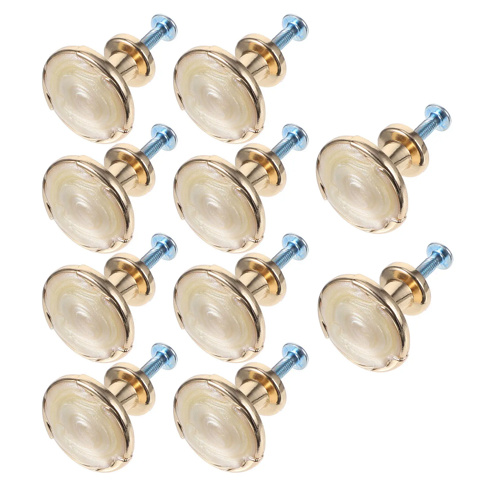 10Sets Sleek Zinc Alloy Drawer Pull Handles Cabinet Knobs Door Pulls Round Furniture Hardware Cupboard Handles Home Decoration