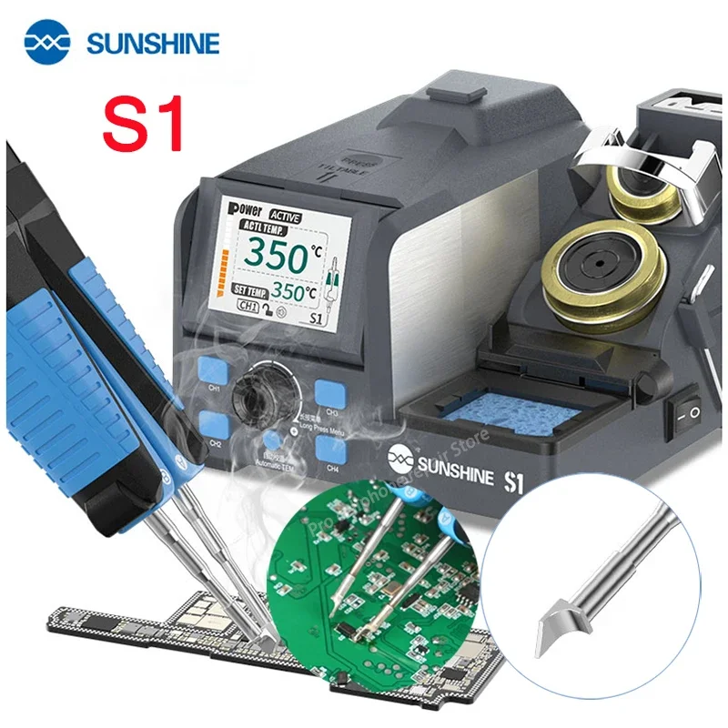 

SUNSHINE S1 Electric Soldering Iron Station Precision Tweezers for Mobile Phone Motherboard PCB Repair Welding Desoldering Tools