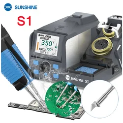 SUNSHINE S1 Electric Soldering Iron Station Precision Tweezers for Mobile Phone Motherboard PCB Repair Welding Desoldering Tools