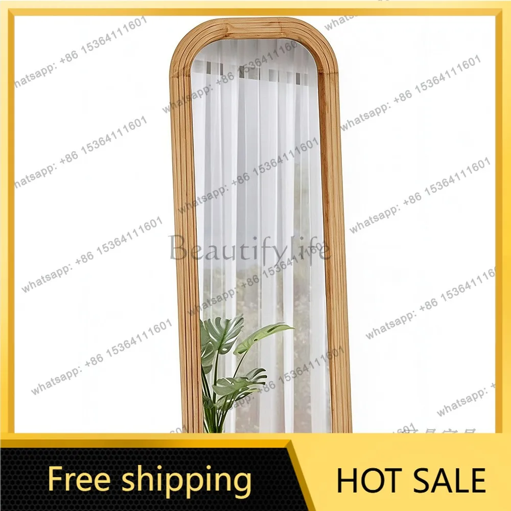 YJ European Wooden Full‑Length Mirror Leaning Unit For Cloakroom American Living Clothing Store Dressing Decor