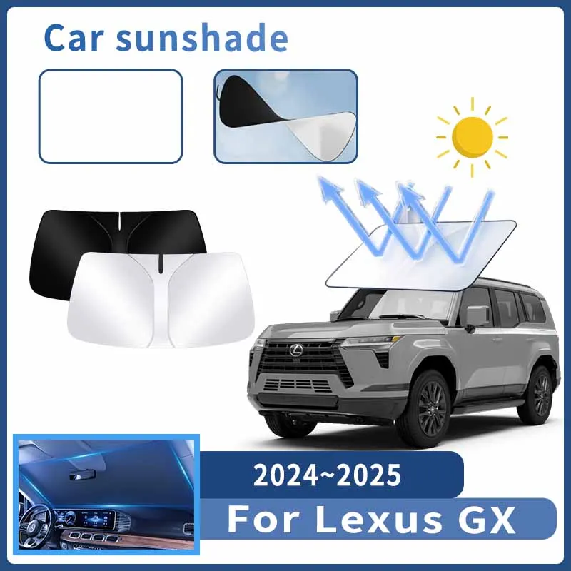 

Auto Parts For Lexus GX MK3 J250 2024 2025 Sunshade Windshield Sun Protection Heat Cover Summer Car Interior Accessories Tools