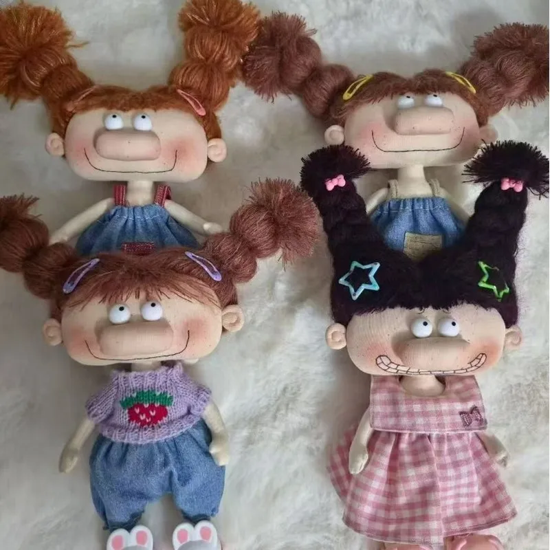 

Hot Cute Trick Kids Ugly-Cute Impact Pigtail Doll Board Teeth Female Girl Ornament Doll Dopamine Plush Toy Doll Pillow Kids Gift