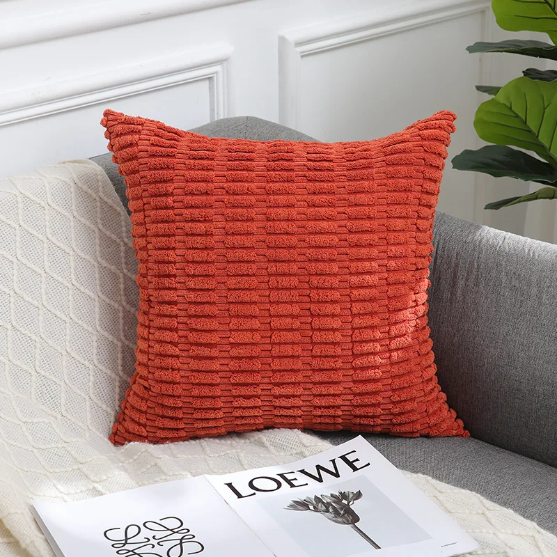 Corduroy Corn Kernel Pillow Case Solid Super Soft Cushion Cover Nordic Home Living Room Sofa Decoration Tassel Pillowcase