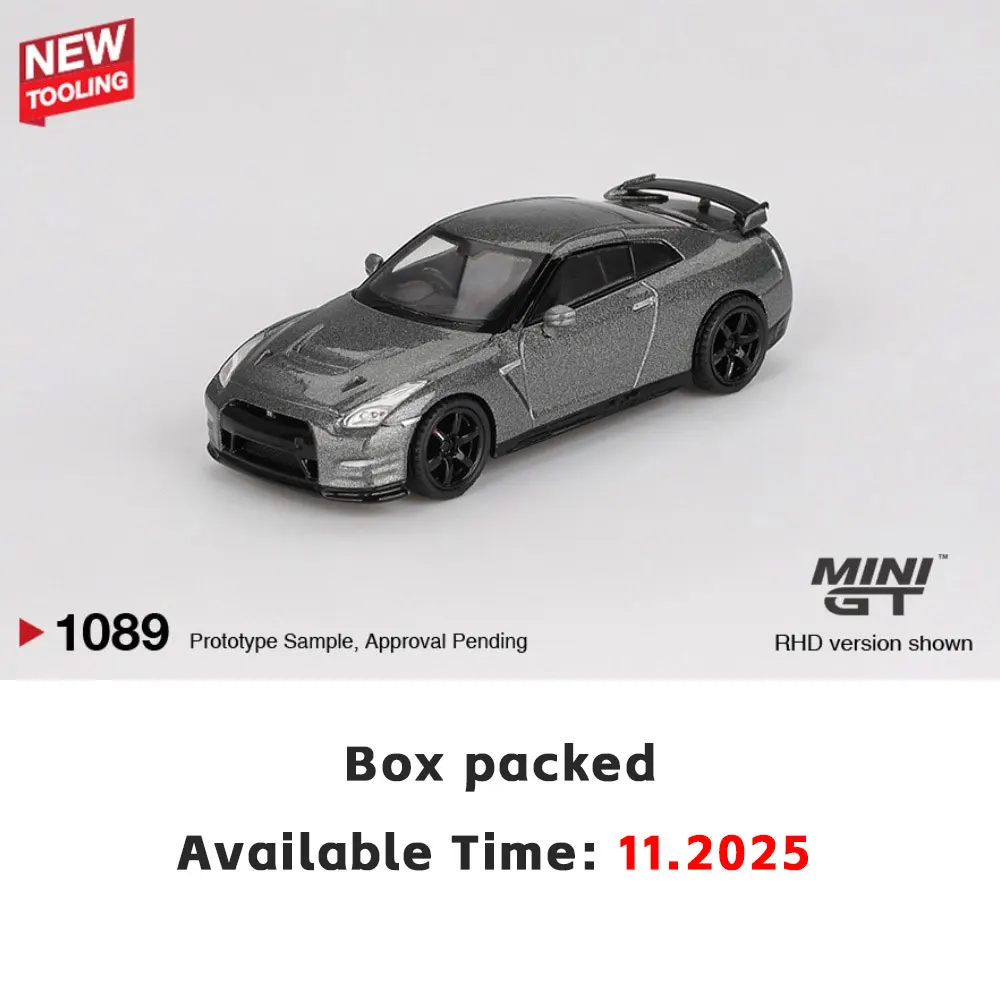 PreSale MINIGT 1:64 NISSAN GT-R 2013 رمادي معدني داكن (إصدار NISMO R35 CRS) تغليف نفطة نموذج سيارة عالي الأداء #5
