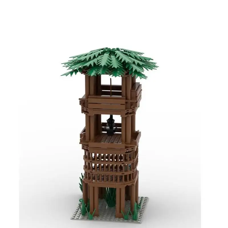 396Pcs Forest Watchtower Tree House Building Blocks MOC Jungle Lookout Tower DIY Construction Set Educational Toys for Boys