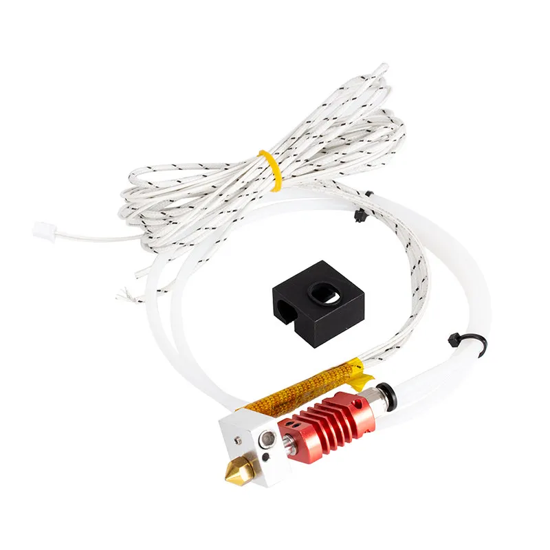 3D Printer Accessories MK10 Extrusion Head, Kit, Hot End, Nozzle Heating Block Throat Kit  Nozzle 100K Ohm Thermistor