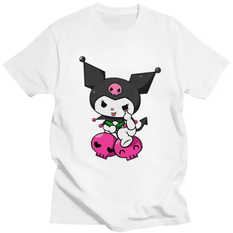 

Retro Black Rice Skull Cartoon Cat T-shirt Women's Short Sleeve Soft Cotton T-shirt Street Wear Harajuku Casual Fashion T-shirt