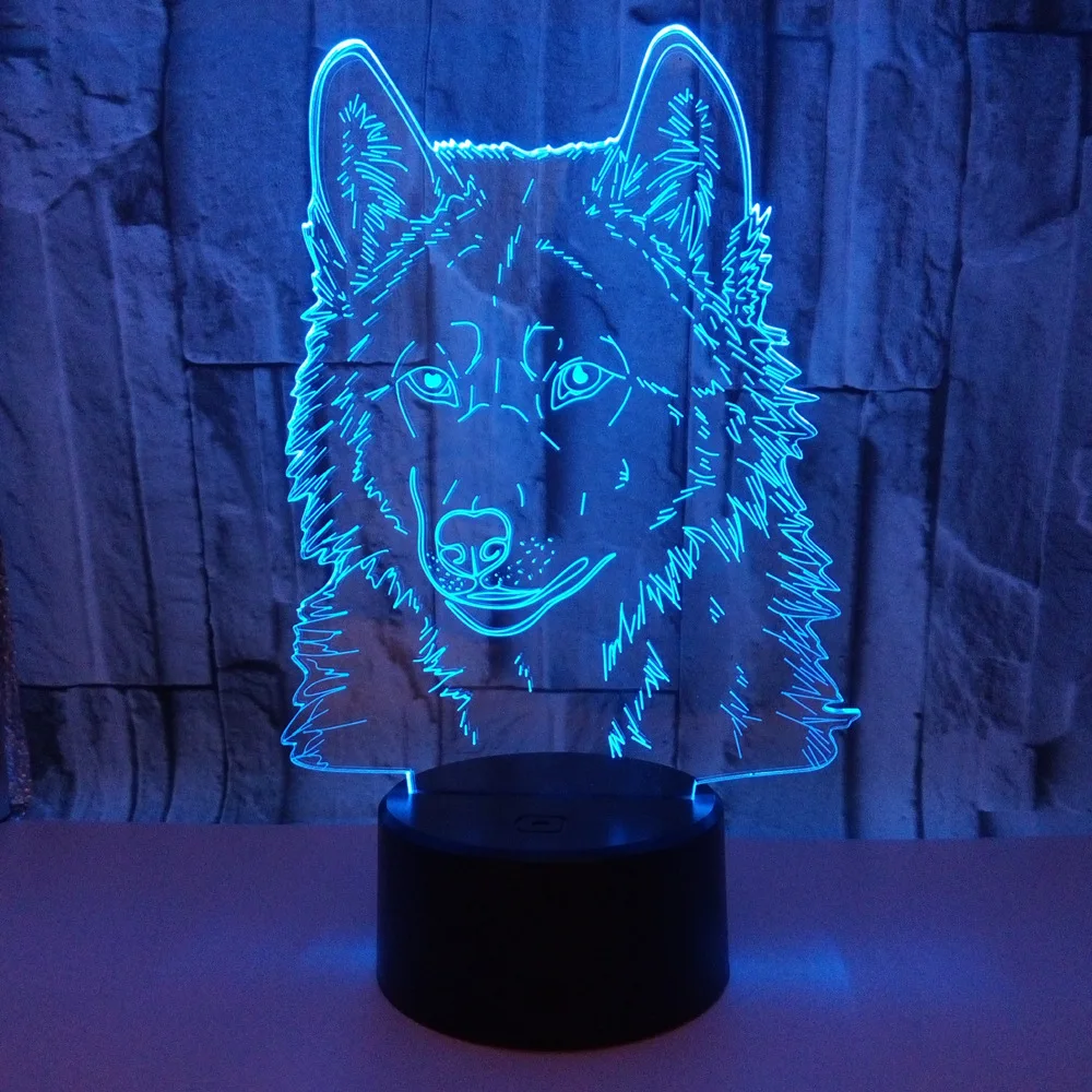 Nighdn Wolf Night Light para niños, lámpara de mesita de noche para niños, lámpara de mesa USB, decoración de dormitorio, regalo de cumpleaños para