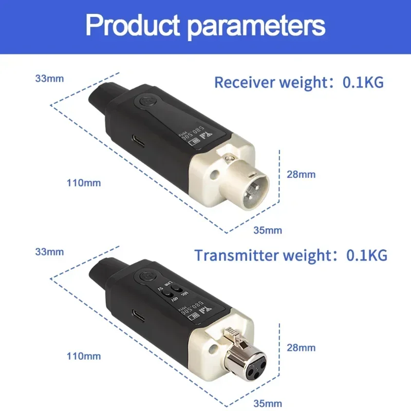 MA5 UHF bezprzewodowy konwerter mikrofonu XLR nadajnik i odbiornik do mikrofonu dynamicznego odbiornik gitarowy Adapter transmisji