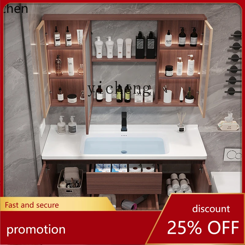 

HXL integrated basin new Chinese bathroom cabinet toilet ceramic face wash basin washstand