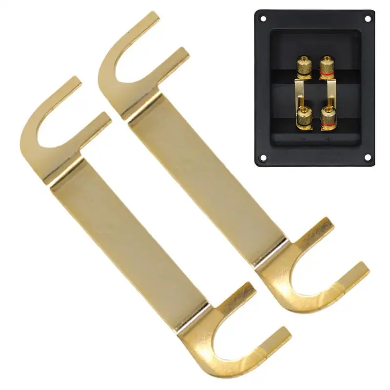 2Pcs Speaker Cable Connector Copper Speaker Wiring Lugs Gold Speaker Wiring Lug Speaker Connector Binding Posts Terminal Cup