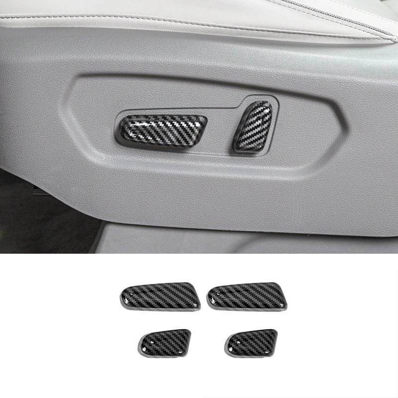 Car Front Seat Adjust Button Cover Trims for Hyundai Custin Custo 2021 2022 2023 2024 Carbon Fiber Interior Accessories Kit Auto