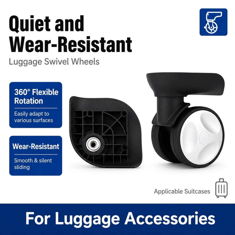 Universal Luggage Wheels For L-Q Luggage Wheels Compatible with Red Eagle 360° Silent Swivel Caster Bracket Suitcase Replacement