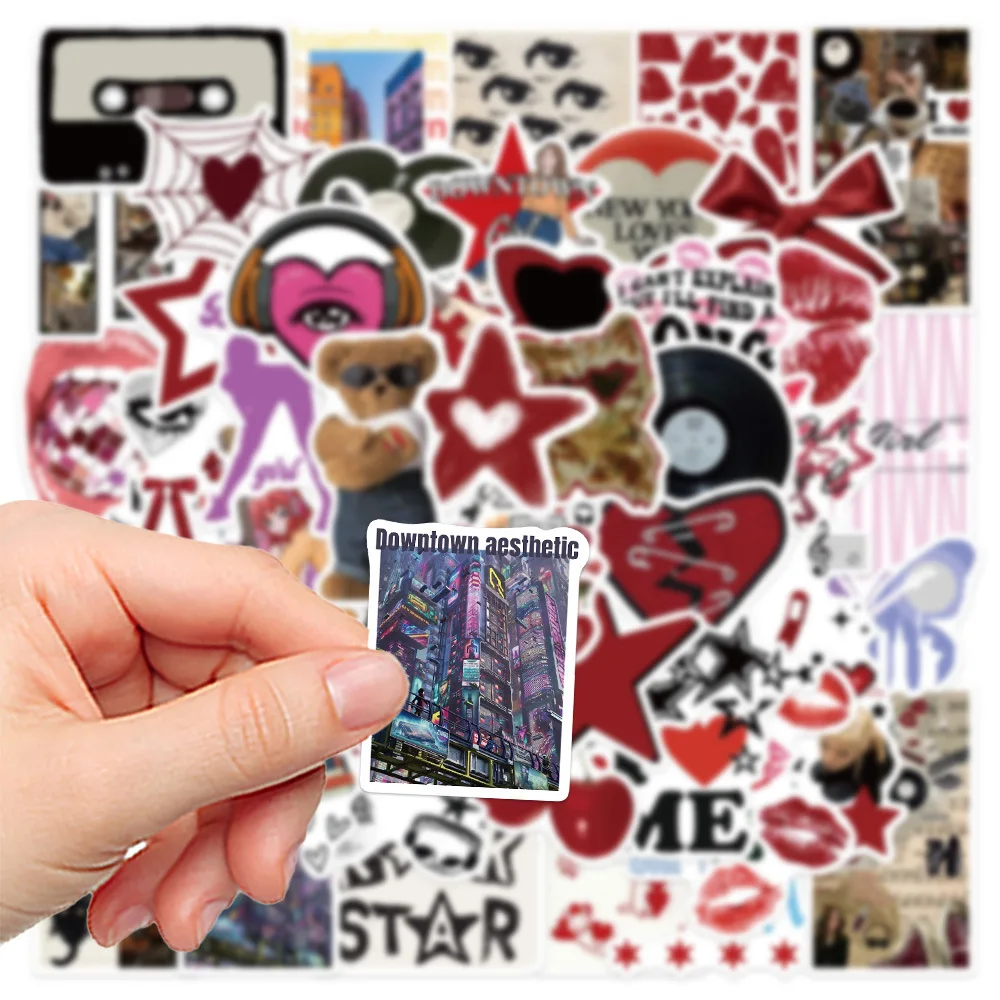 50pcs Downtown Y2K Girls Series Graffiti Stickers Suitable for Helmet Desktop Wall Decoration DIY Sticker Package Wholesale