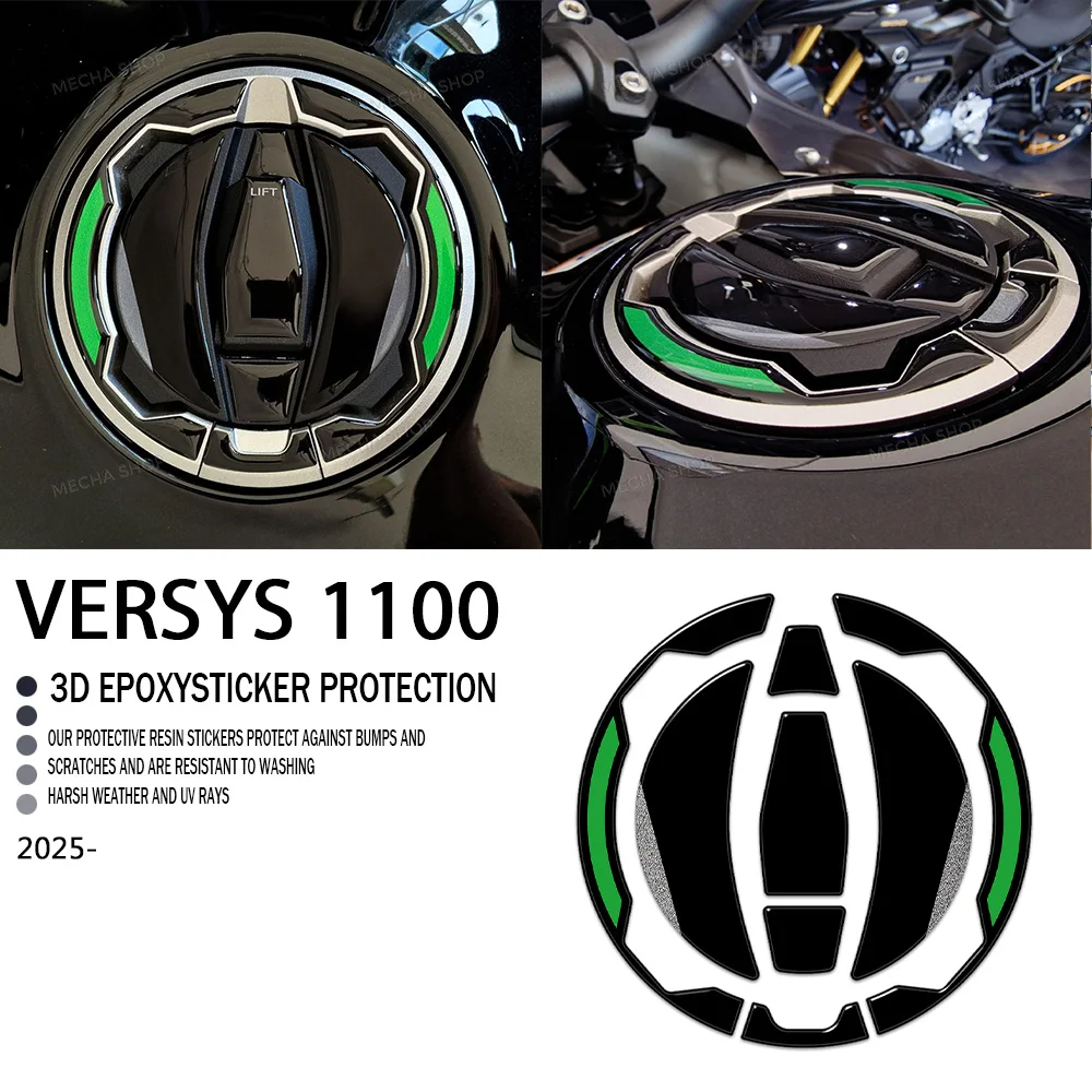 

Крышка топливного бака мотоцикла, наклейка, защитная смола для Versys 1100 2025-аксессуары, 3D стерео наклейки