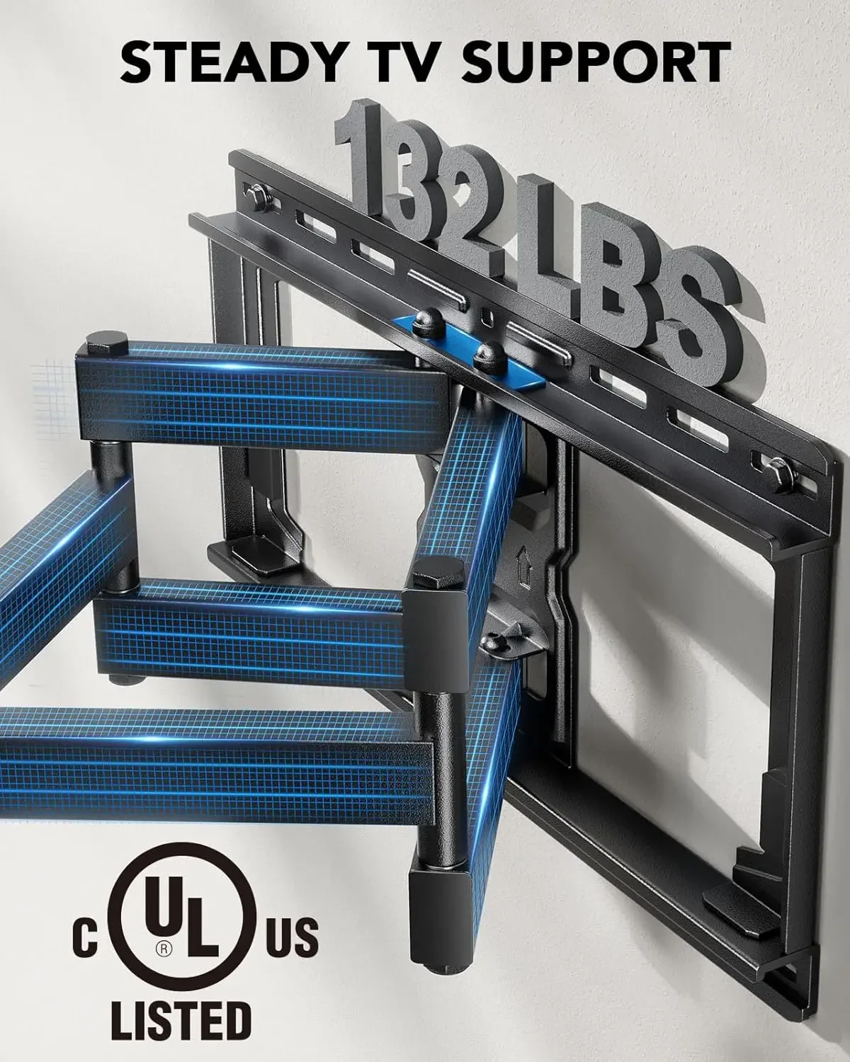 

Hot sale.Full Motion TV Wall Mount for 42-85 inch Flat Screen LED TV up to 132lbs Swivel Dual Articulating Arms Mount, Tool-Free