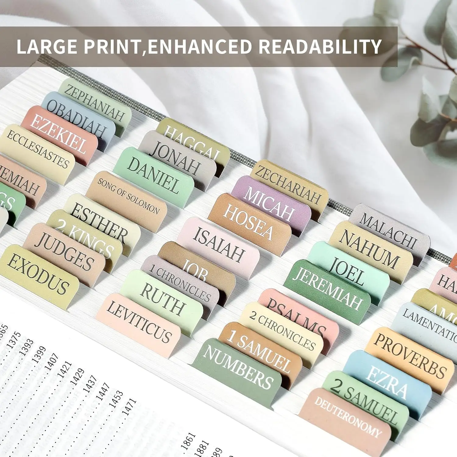 Bible Tabs for Women Men Laminated Bible Tabs for Study Bible Large Print Neutral Bible Tabs for Easy Navigation Boho Theme