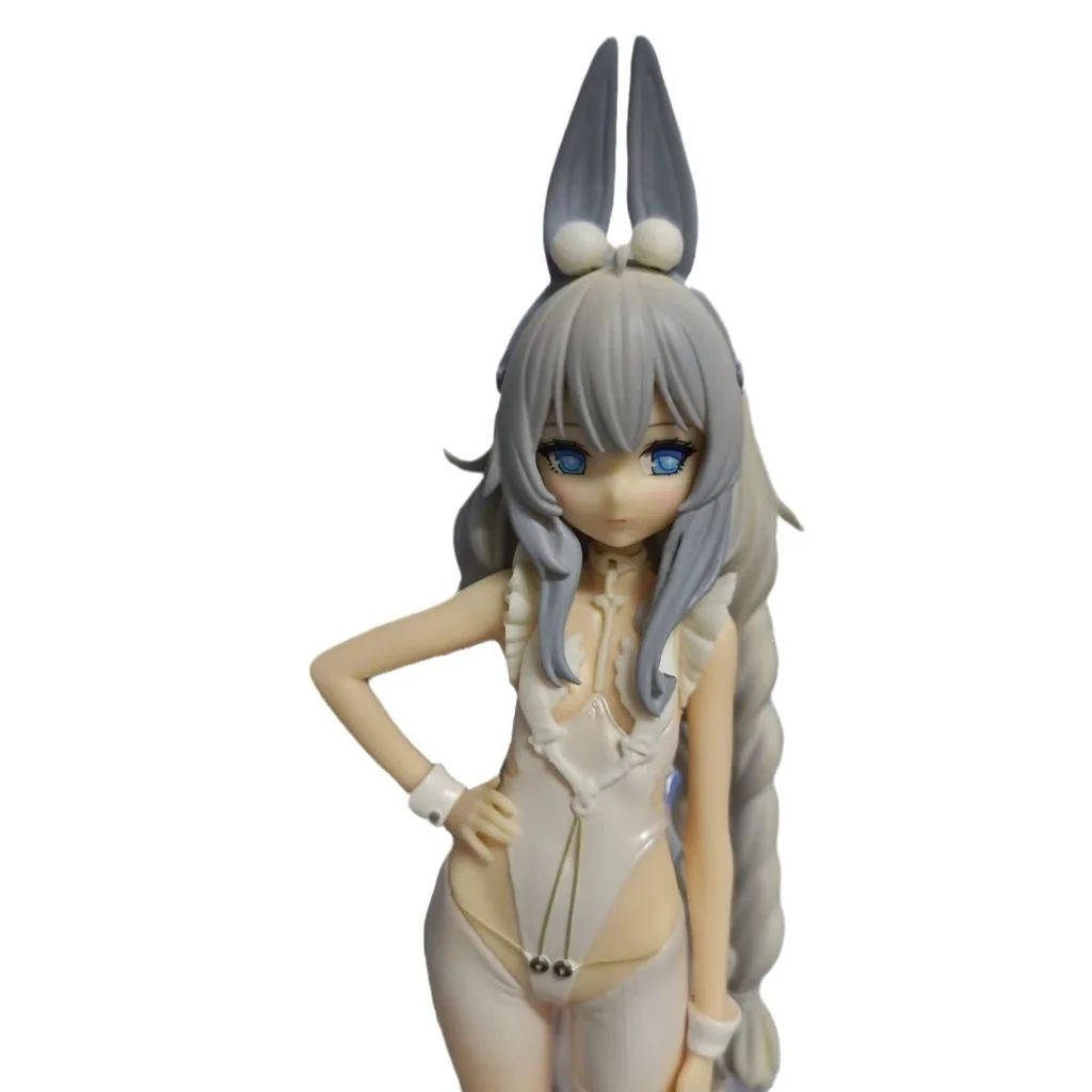 20cm Bishoujo Blue Lazy White Rabbit Poisonous Rabbit Girl Bunny Figure Model