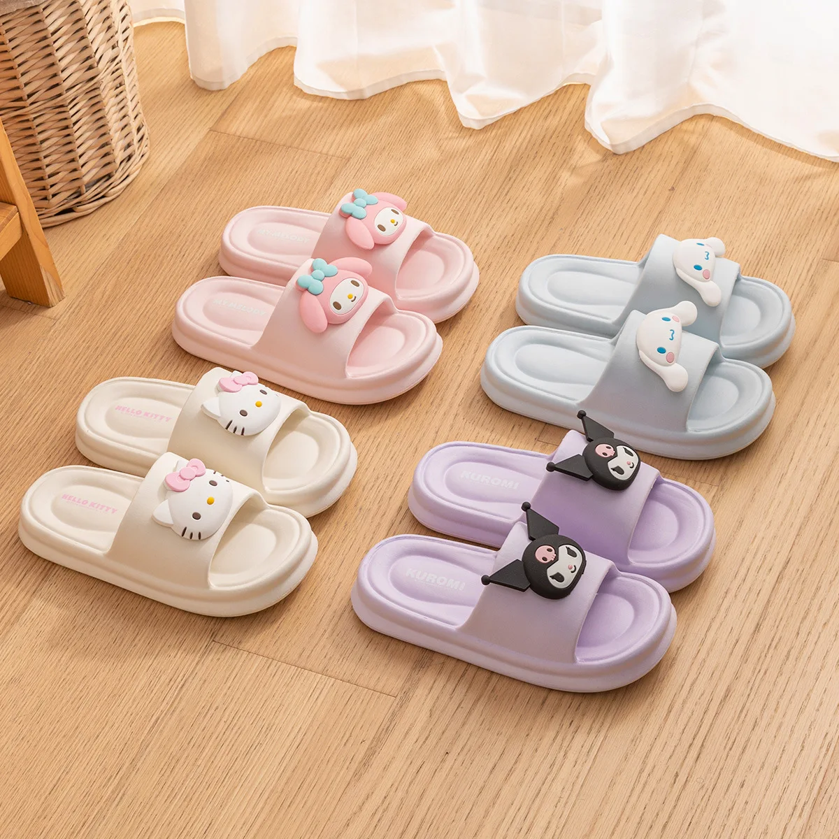Super Soft EVA Thich Cushion Soles Slippers Cute Outdoor Cartoon Slides Comfortable Shoes Girl's Indoor Sandals image 3