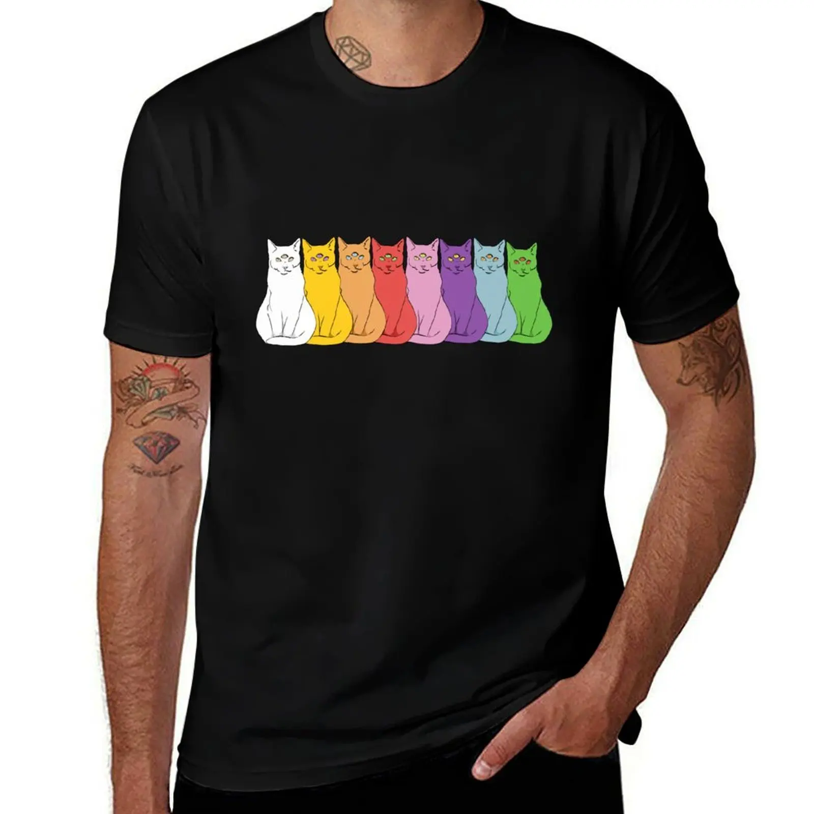 

Rainbow Psychic Cats T-Shirt t shirts designer cotton t shirt pack T-Shirt