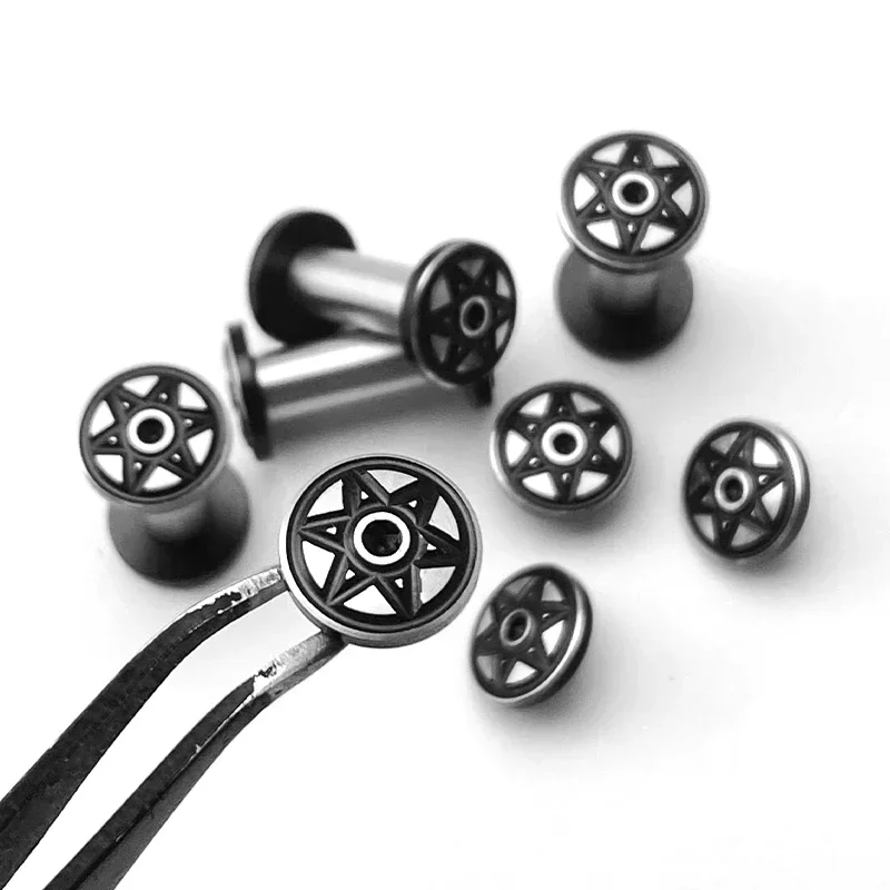 2Sets M4 Fastening Screw 416 Stainless Steel Hexagram Spindle Screw for DIY Knife Handle Making Furniture Mounting Rivet