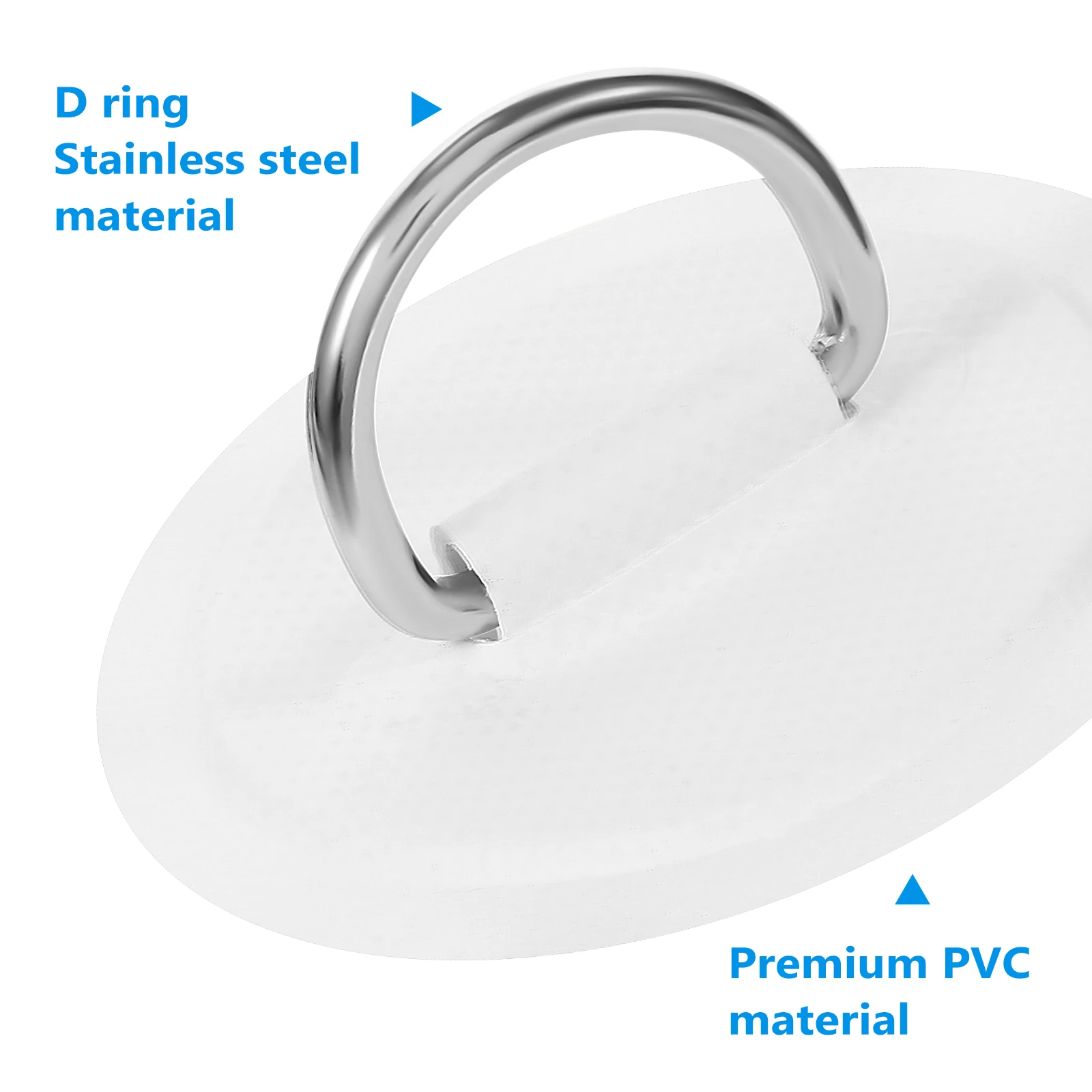 

5pcs Ring Patch White PVC Wear Resistant Inflatable Boat Kayak Surfboard Paddle Board D Shape Accessories D Ring Pad Hooks