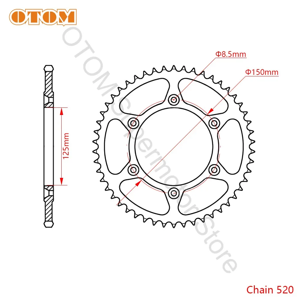 1991-2025 Motorcycle Rear Dual Chain Sprocket 520 51T 52T For KTM SX SXF EXC EXCF XC HUSQVARNA TC FC TE FE GASGAS MC MCF EC ECF