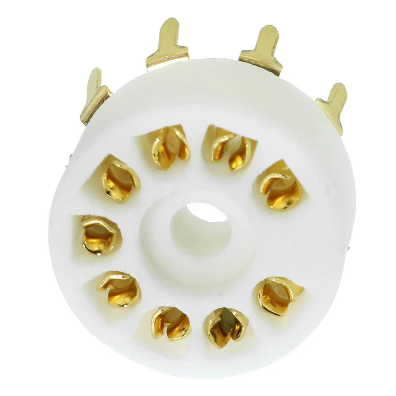 

ABSQ-10PCS Tube Sockets For 12AX7 12AT7 12AU7 6DJ8 ECC82 5670 6922 Hifi Audio Vintage AMP Silver