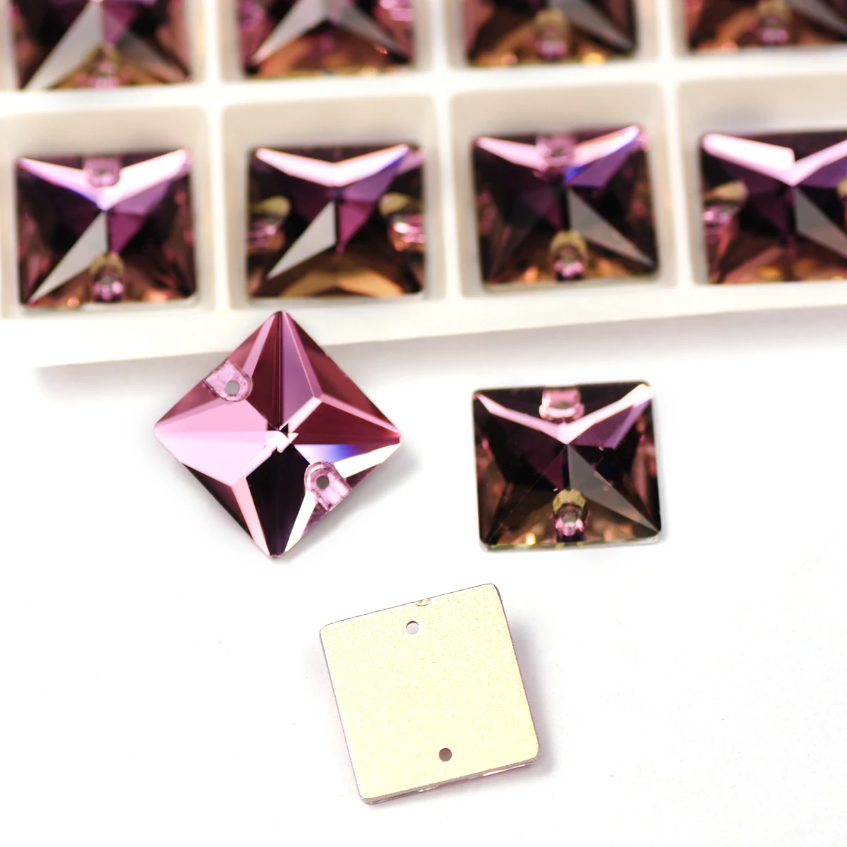 

Shiny Rose Square Flatback Crystal Sew On Rhinestones Design Jewelry Garments Decorations Craftwork Strass For DIY Accessories