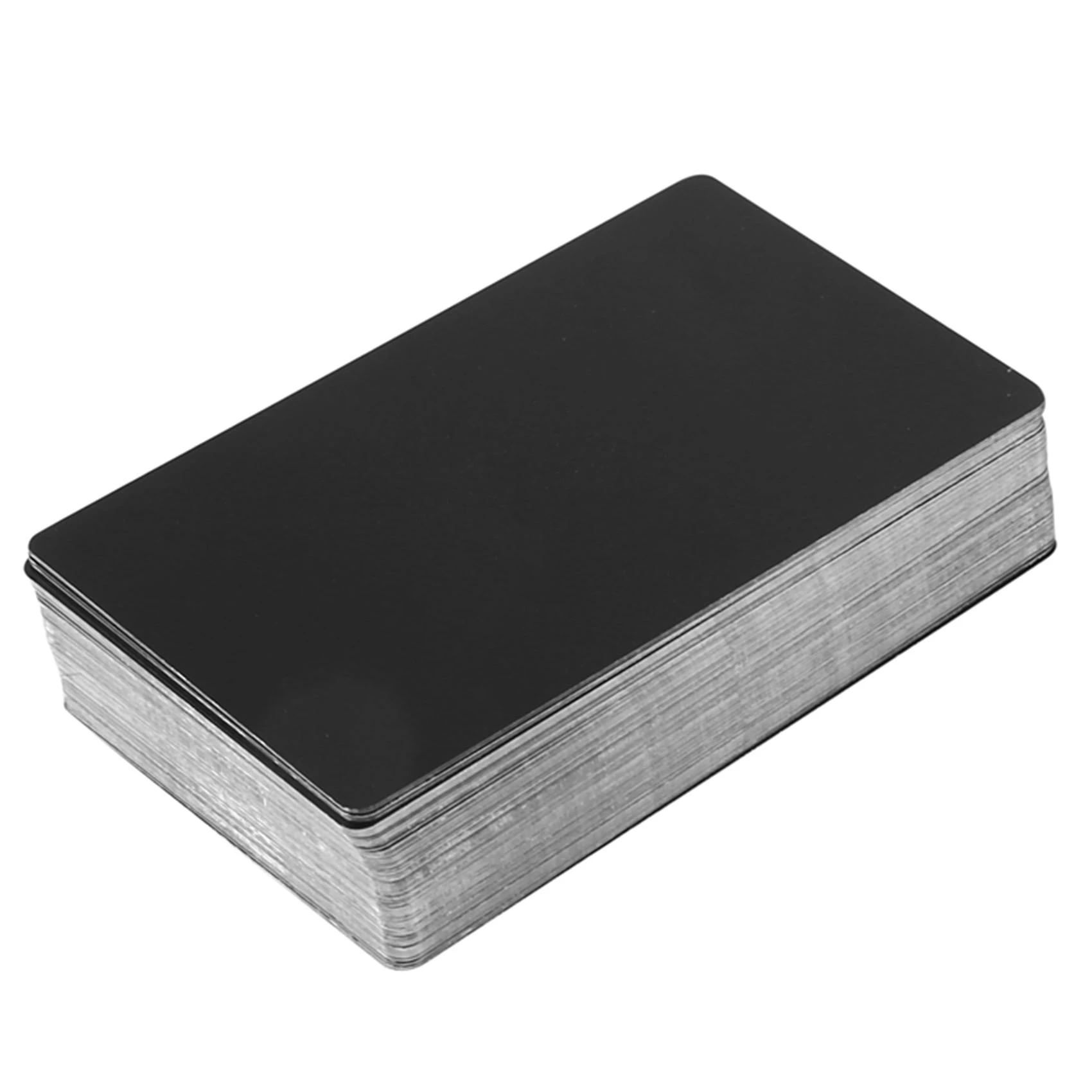 FTGT-100 PCS Black Aluminum Alloy Card Engraving Metal Business Visit Business Card Blank 0.2mm Thickness