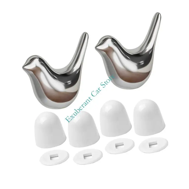 H3CE ゴールデンバードテーマのトイレボルトカバーキャップ キャンピングカーバスルームアクセサリー カット不要 安全なスナップオンボルトハイダー 2個