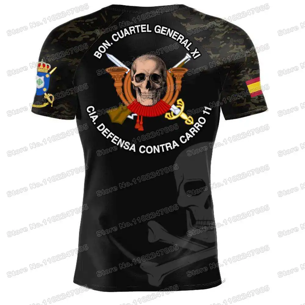 Spanish Brigade Extremadura Headquarters Battalion BCG BR XI T Shirt Men Spanish Army Outdoor Training Shirts Clothing Fitness