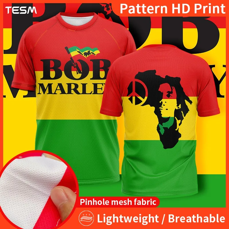 Bob Marley T Shirt 3D Printed Oversize Street Shirt Round Neck Trendy Rock Style Men Short Sleeved