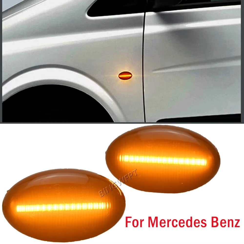 

2x Dynamic LED Turn Signal Lights Side Marker For Mercedes-Benz Smart W450 W452 A-Class W168 Vito W639 W447 good quality