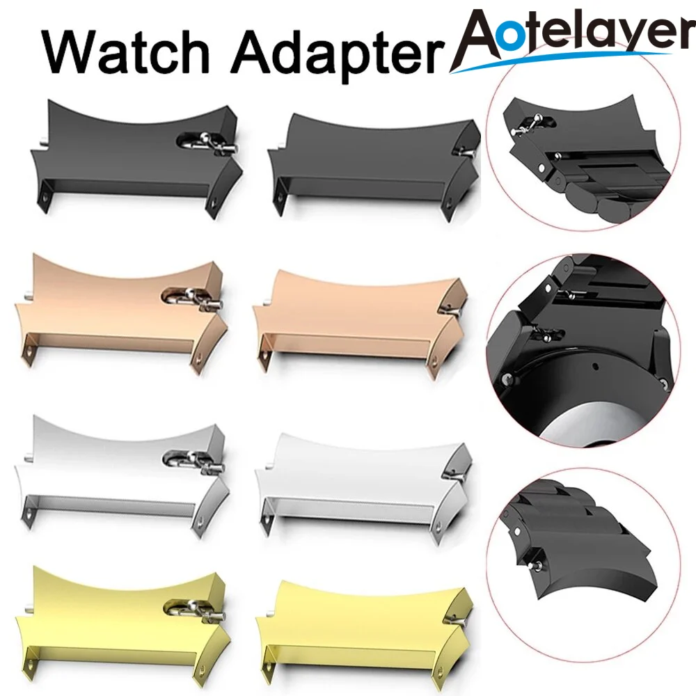 

1 Pair Stainless Steel Metal Connector for Samsung Galaxy Watch 5/Pro/4 40mm 44mm Connector Galaxy Watch 4 Classic 42mm 46mm