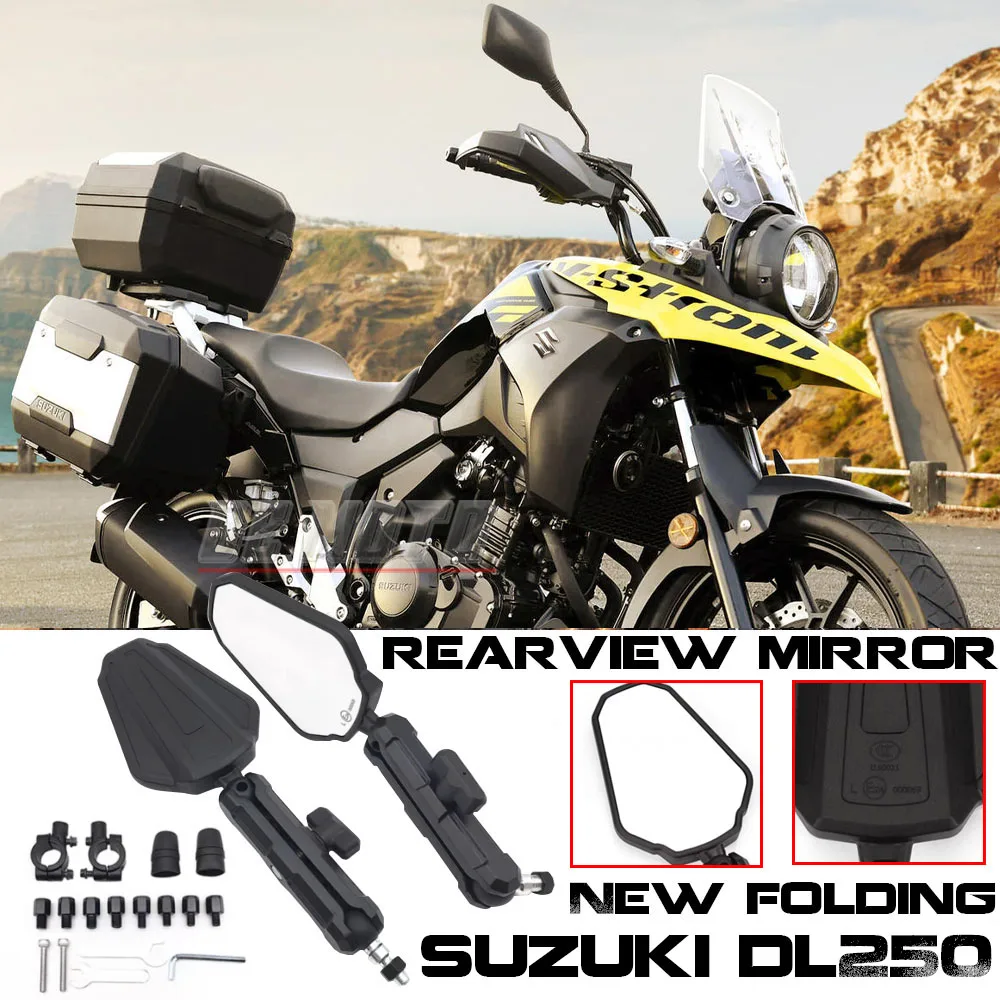 

ADVENTURE MIRROR KIT Foldable Mirrors FOR SUZUKI DL250 DL500 High Quality Universal Motorcycle Foldable Rear View Mirror