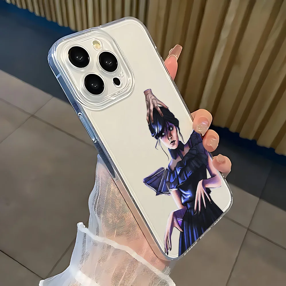 New Wednesday Addam Phone Case For iPhone 17 16 16e 15 14 13 12 11 Mini Pro Max X XR XSMax 7 8 Air Plus Transparent Back Cover